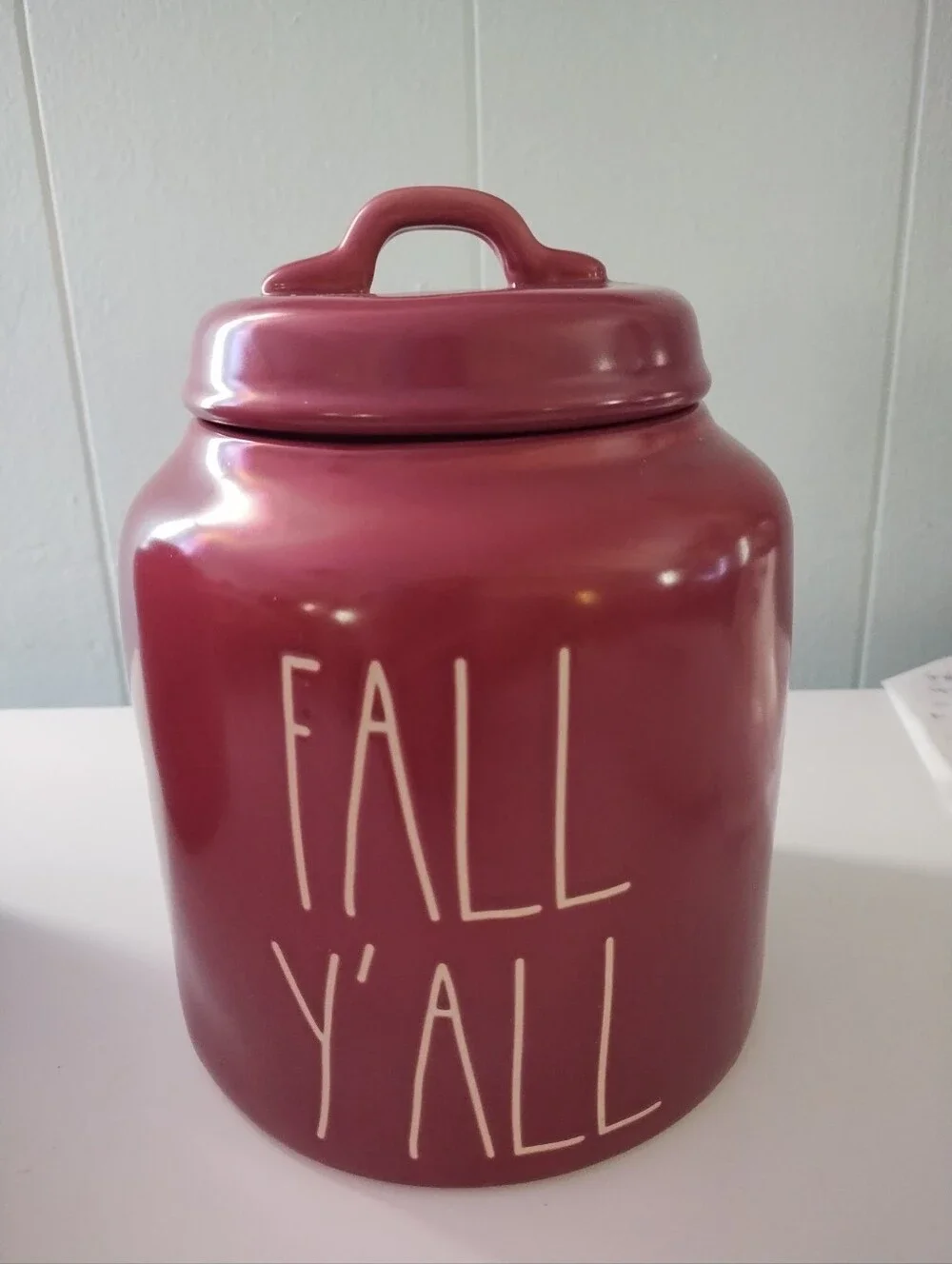 New Rae Dunn Ceramic 'FALL Y'ALL' Canister with Lid